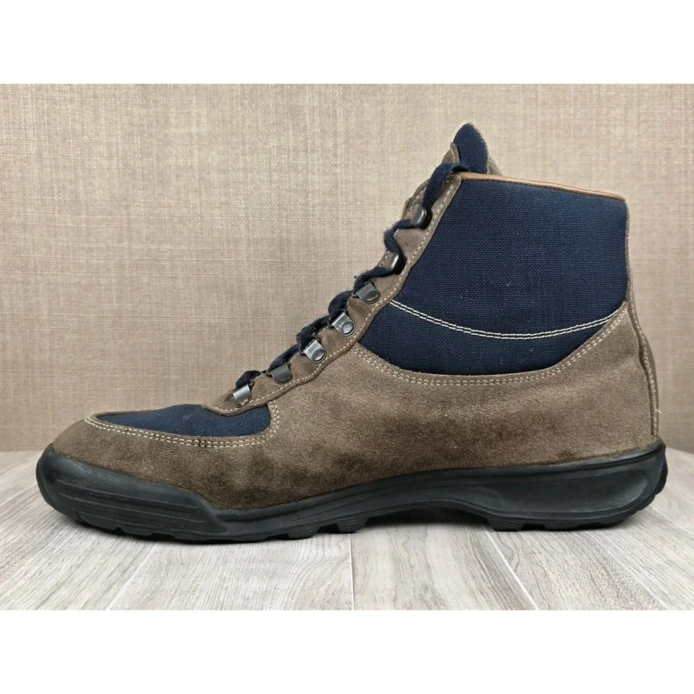 Vintage Vasque Skywalk Gore-Tex Hiking Boots Mens 13M Italy Cow Suede Canvas